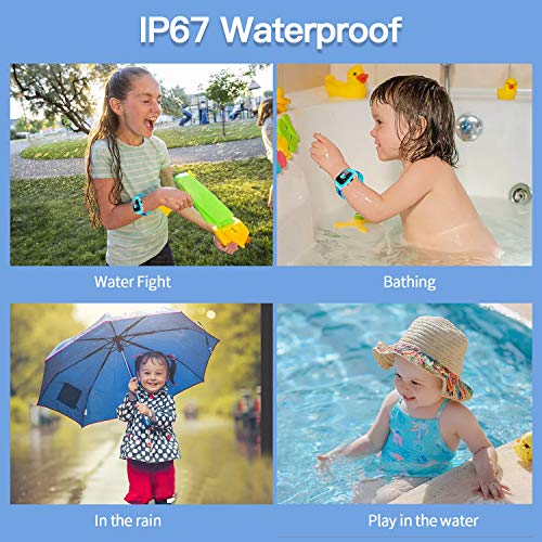 Jslai Niños Smartwatch Imprägniern,Inteligente Relojes Telefono, LBS Tracker de Alarma SOS Infantil Relojes de Pulsera Cámara Reloj móvil Mejor Regalo para Niño niña de 3-12 años (Blue)