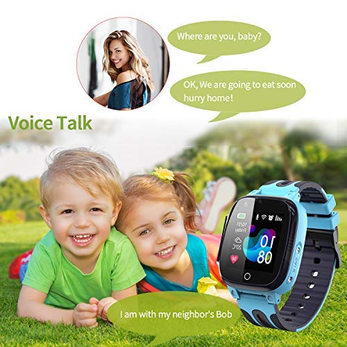 Jslai Smartwatch Niños Impermeable,Reloj Inteligente para Niños,LBS Localizador Reloj del Teléfono,Kids Smartwatch Phone con Call SOS Cámara para Niño Niña Cumpleaños (Azul)