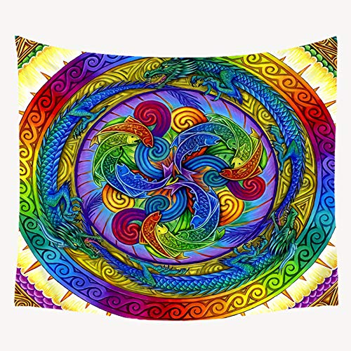 jtxqe Tapiz Decorativo Manta impresión Personalidad Japonesa Mandala Pintura Sala de Estar Pared Dormitorio Porche Tela Pintura Pintura Colgante 75x87cm