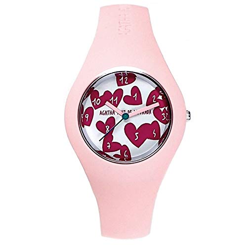 Juego Agatha Ruiz de la Prada reloj AGR222 pendientes plata Ley 925m corazón rosa pastel - Modelo: AGR222