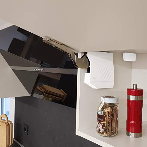 Juego BLUM AVENTOS HK-S Consolas Plegables 20K2C01.02 Acumulador / Factor de Potencia LF 400  1000 incl. Soporte Frontal para Frentes de Madera y Tapas Cubiertas / Seda Blanco