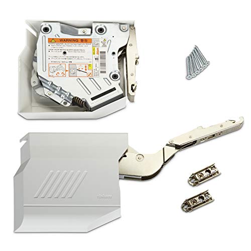 Juego BLUM AVENTOS HK-S Consolas Plegables 20K2C01.02 Acumulador / Factor de Potencia LF 400  1000 incl. Soporte Frontal para Frentes de Madera y Tapas Cubiertas / Seda Blanco