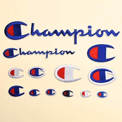 Juego de 13 parches termoadhesivos de campeón con logo deportivo bordado, para decoración de chaquetas, vaqueros, zapatos, mochilas, camisetas, varios tamaños