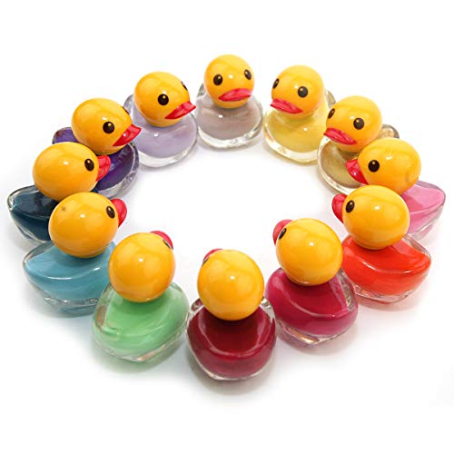 Juego de 24 esmaltes de uñas con forma de pato, 12 colores al por mayor