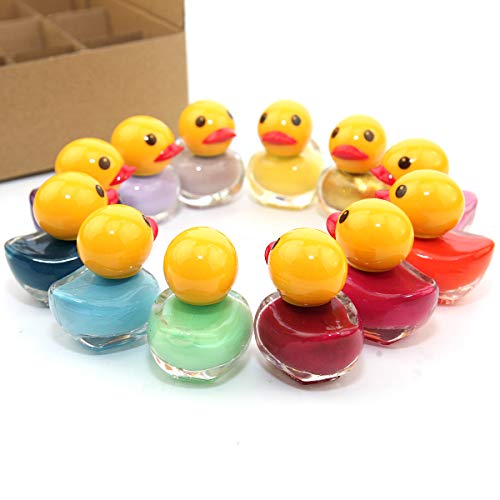 Juego de 24 esmaltes de uñas con forma de pato, 12 colores al por mayor