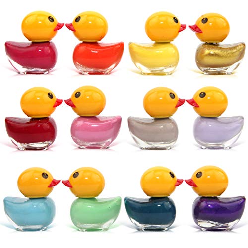 Juego de 24 esmaltes de uñas con forma de pato, 12 colores al por mayor