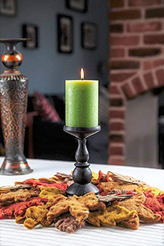 Juego de 3 velas pilar en verde sin fragancia, de 7,5 x 10 cm ideal para bodas, restaurantes, decoración del hogar, balnearios, iglesias, con mecha de algodón sin humo por Melt Candle Company