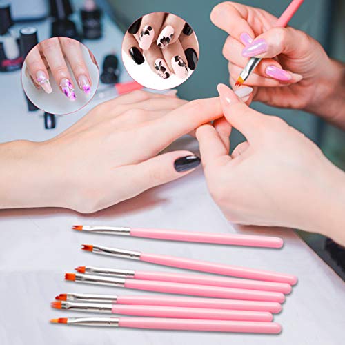 Juego de 8 brochas para uñas MAKATATA - Pinceles de pintura acrílica de gel UV degradado - Pluma de dibujo de pétalos de flores DIY herramientas de arte de uñas para niñas
