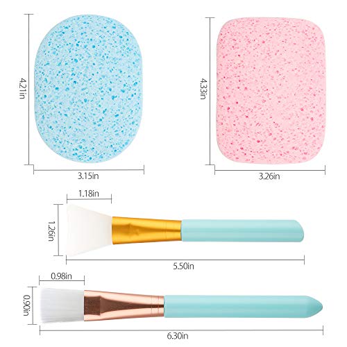 Juego de 9 brochas de maquillaje de limpieza facial con banda de pelo de gato y esponja, cepillo para mujeres y niñas, colorido