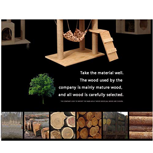 Juego de Altura del árbol del Gato Casa Centro de Actividades Torre Escalador el Soporte de Mueble, W/Hamaca, Condo, Rascador, Colgando de la Bola y de Dispositivos de protección contra vuelco,