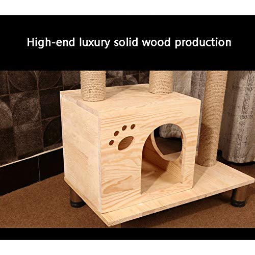 Juego de Altura del árbol del Gato Casa Centro de Actividades Torre Escalador el Soporte de Mueble, W/Hamaca, Condo, Rascador, Colgando de la Bola y de Dispositivos de protección contra vuelco,