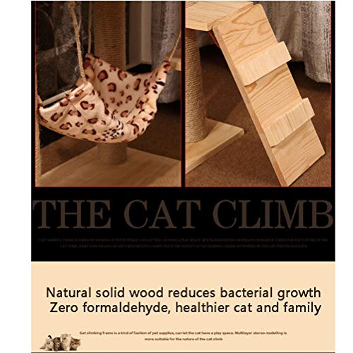Juego de Altura del árbol del Gato Casa Centro de Actividades Torre Escalador el Soporte de Mueble, W/Hamaca, Condo, Rascador, Colgando de la Bola y de Dispositivos de protección contra vuelco,