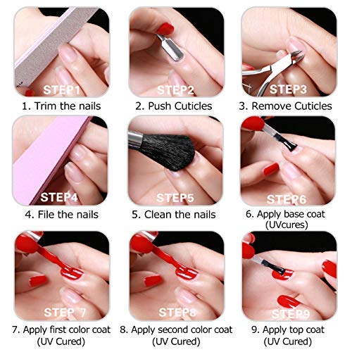 Juego de esmaltes de uñas de gel de Beetles Neon Orange Hot Pink Azul, Amarillo, Verde, Morado, 6 colores, kit de uñas de gel, 7,3 ml cada botella