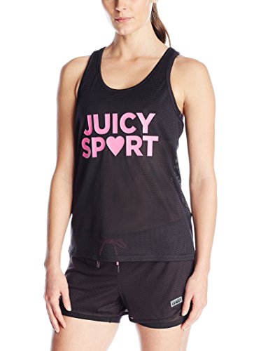 Juicy Couture Spt B Ball Mesh Tank, Top para Mujer, Black (Pitch Black), X-Large