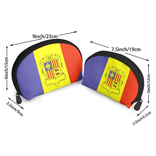 JUKIL Andorra Flag Bolsas portátiles Bolsa de Embrague Monedero Almacenamiento de Viaje cosmético