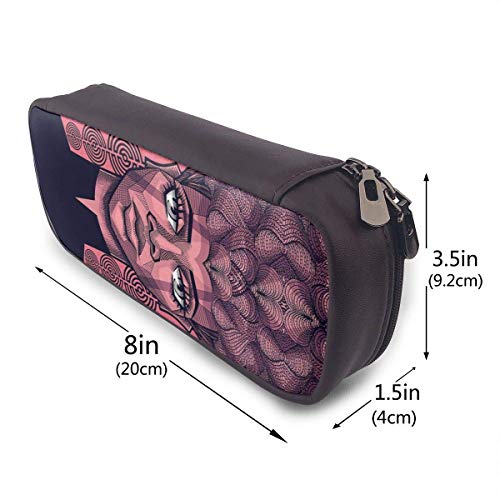 Jules African Queen Leather Pen Pencil Case Stationery Organizer Pen Pouch Holder Box para la oficina de la escuela