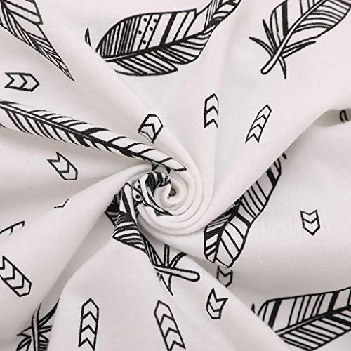 Julhold - Mono para bebé, diseño de plumas de rayas, estilo casual, con bolsillo para ropa de 0 – 24 meses