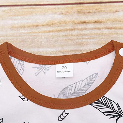 Julhold - Mono para bebé, diseño de plumas de rayas, estilo casual, con bolsillo para ropa de 0 – 24 meses