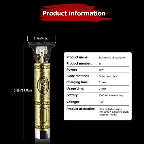 JUNDUO Cortapelos Profesional Hombres, Recargable Máquina Afeitar y Cortar Pelo Recortador Electrónico Áquina Recortadora Barba y Cortapelos con Afeitadora para Cuerpo, Nariz y Orejas