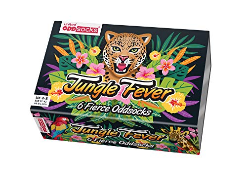 Jungle Fever - United Oddsocks - Caja de 6 calcetines para mujer - UK 4-8 EUR 37-42 US 6.5-10.5