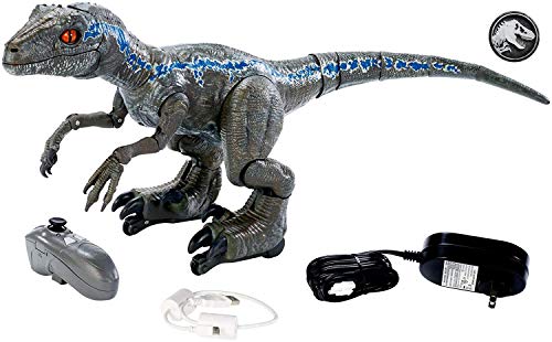 Jurassic World Figura Alpha entrenando al dinosaurio de juguete Blue (Mattel GCK29)