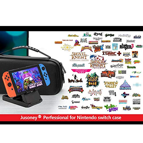 JUSONEY Kit de Accesorios Switch Compatible con Nintendo Switch: Incluye Funda con 20 Cartuchos de Juego / Funda con Tapa Transparente / 2 Piezas de Protector de Pantalla HD(Black)
