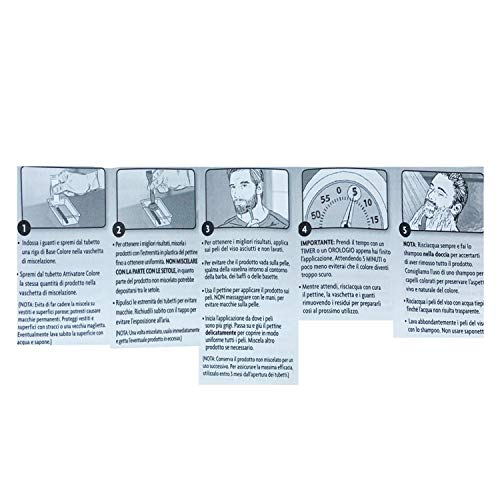 Just for Men Barba y Baffi color permanente con pincel sin amoníaco castaño medio M-35 2 x 14 ml