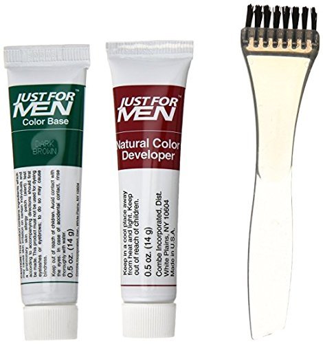 Just For Men - Tinte de barba y bigote para hombre, color negro natural (M55), 3/ paquete