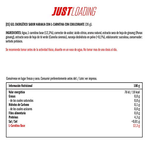 Just Loading - Geles L-Carnitina Naranja 30 uds 20 g