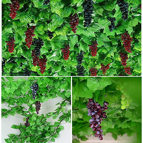 JUSTDOLIFE 9 racimos de Uvas Artificiales Decorativas para Decoración De Mesa y Frutas, Frutas Falsas, Hogar, Cocina, Fiesta, Fotografía, Decoración De Boda etc
