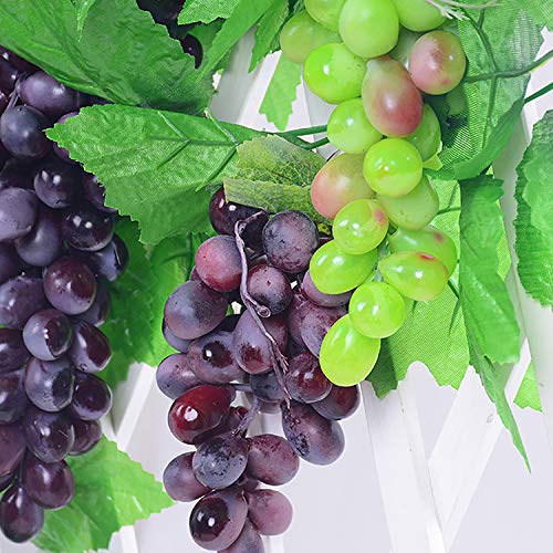 JUSTDOLIFE 9 racimos de Uvas Artificiales Decorativas para Decoración De Mesa y Frutas, Frutas Falsas, Hogar, Cocina, Fiesta, Fotografía, Decoración De Boda etc