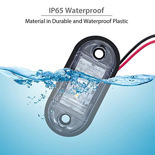 Justech 4 x Luces Laterales Luces de Marcador LED de Posición de Lámparas Laterales 12V 24V Blanco Universal para Remolque Camioneta Caravana Camión Camión Autobús