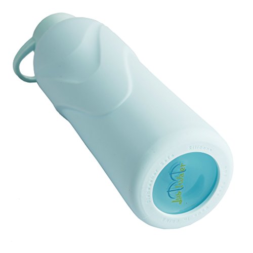 Justfwater Deporte Botella de Agua de Cristal con Funda de Silicona 1000 ML