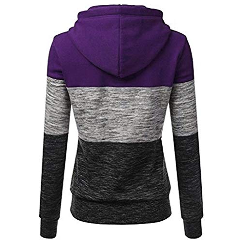 JUTOO 2018 Moda para Mujer Casual Sudaderas con Capucha Sudadera Patchwork para Mujer con Capucha Blusa Pullove