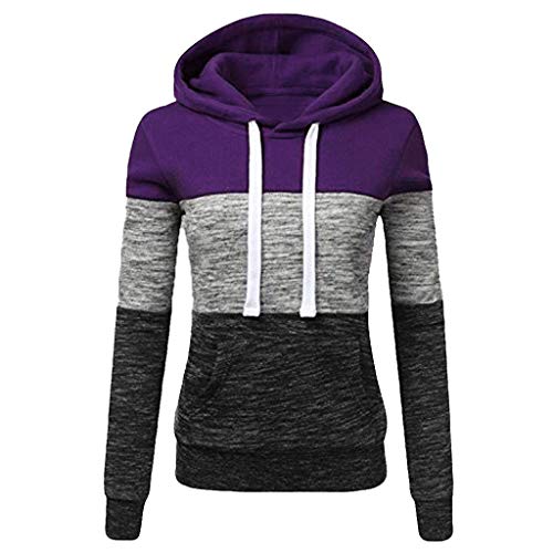 JUTOO 2018 Moda para Mujer Casual Sudaderas con Capucha Sudadera Patchwork para Mujer con Capucha Blusa Pullove