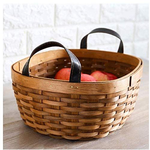 JY Cocido Fruta Cestas de Almacenamiento Vegetales Asa Cesta Hecho a Mano Al Aire Libre Cesto para Campin Supermercado Cesta de la Compra Restos Merienda Estudio Canasta de Almacenami