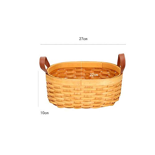 JY Cocido Fruta Cestas de Almacenamiento Vegetales Asa Cesta Hecho a Mano Al Aire Libre Cesto para Campin Supermercado Cesta de la Compra Restos Merienda Estudio Canasta de Almacenami