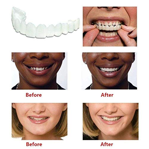 JYZ 6 Pares Dentadura Superiores E Inferiores Cosméticos Dentaduras Postizas Reales Reutilizable para el Cuidado bucal, Adultos Snap On Smile Blanqueamiento