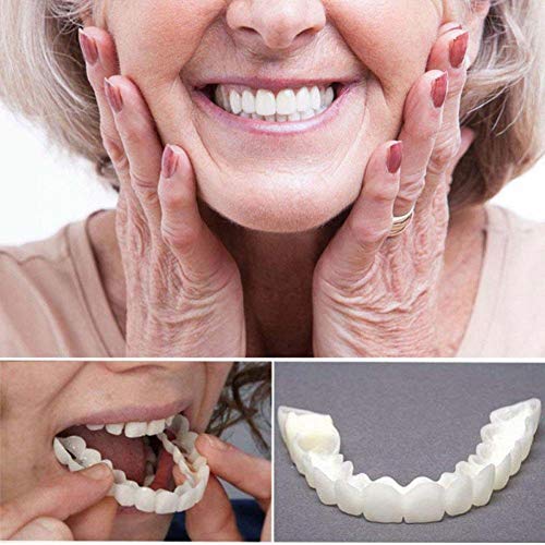 JYZ 6 Pares Dentadura Superiores E Inferiores Cosméticos Dentaduras Postizas Reales Reutilizable para el Cuidado bucal, Adultos Snap On Smile Blanqueamiento