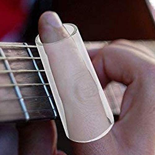 JZZJ 2 Piezas Slide de Cristal y Slide de Acero Inoxidable en Caja para Guitarra, Bajo, Mediano (6 cm)