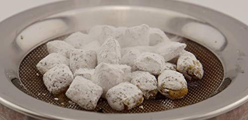 K W Quemador de Incienso con un tamiz de Acero Inoxidable y Disco de Metal – cerámica con Esmalte Negro – diseño Maris – H 11,5cm