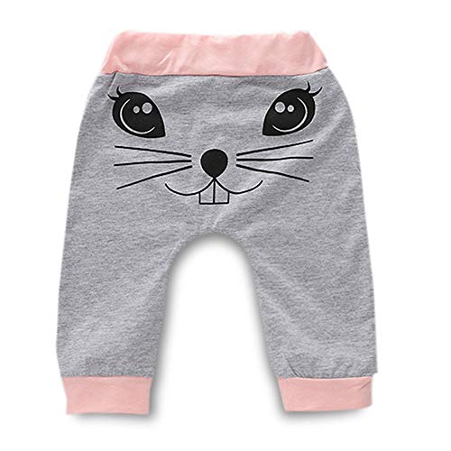 K-youth Ropa Bebé Niña Conjunto Niña Pantalon y Top Fiesta Bebé Niña Niños Mamelucos de Manga Larga de Conejo de impresión Elegante Otoño Ropa para Bebe Niña Recien Nacido (Rosa, 0-6 Meses)