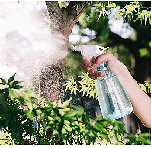 KAISHANE Spray Bottles para limpiar 500ml Clear Spray Bottle Pulverizador de plástico a prueba de fugas con Mist & Stream Modos para aceite esencial, agua, cocina, baño, paquete de 2