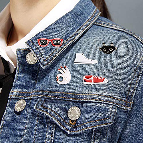 Kanggest.10 Piezas Cartoon Pin en Dinosaurio Solapa Set DIY Broche Pins para Ropa Bolsas Mochilas Sombreros Jeans Chaqueta Accesorios de Ropa Decoracion navideña