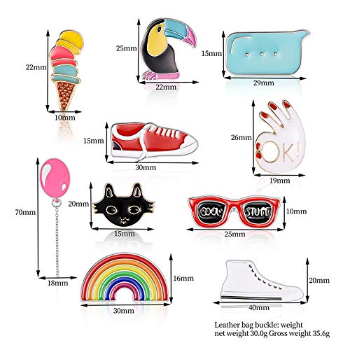 Kanggest.10 Piezas Cartoon Pin en Dinosaurio Solapa Set DIY Broche Pins para Ropa Bolsas Mochilas Sombreros Jeans Chaqueta Accesorios de Ropa Decoracion navideña