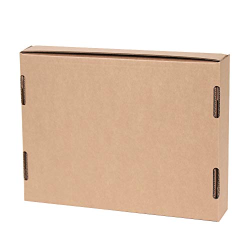 Kartox | Caja de Cartón Kraft Para Envío Postal | Caja de Cartón Automontable para Envío o Almacenaje | Talla L | 31X26X5.5 |20 Unidades
