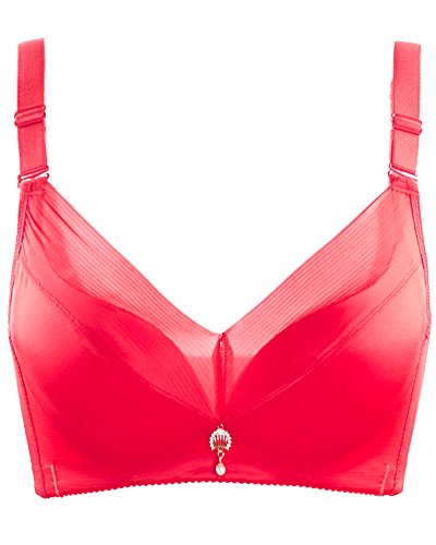 Kasen Sujetadores con Aros Relleno Sujetadores Básicos para Mujer Rojo 38/85