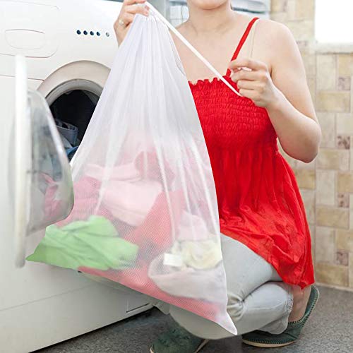 KATOOM Bolsas de lavandería de Malla Grande 4pcs Red de Ropa para Lavadora con Cierre de cordón Saco a Proteger Ropa Interior Camisetas Jeans Ropas de bebé en residencias de Estudiantes Apartamentos