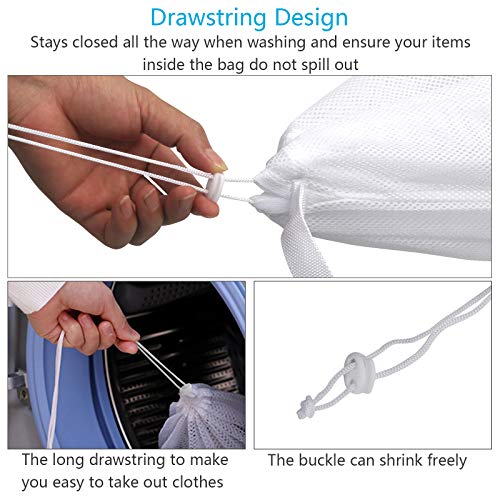 KATOOM Bolsas de lavandería de Malla Grande 4pcs Red de Ropa para Lavadora con Cierre de cordón Saco a Proteger Ropa Interior Camisetas Jeans Ropas de bebé en residencias de Estudiantes Apartamentos