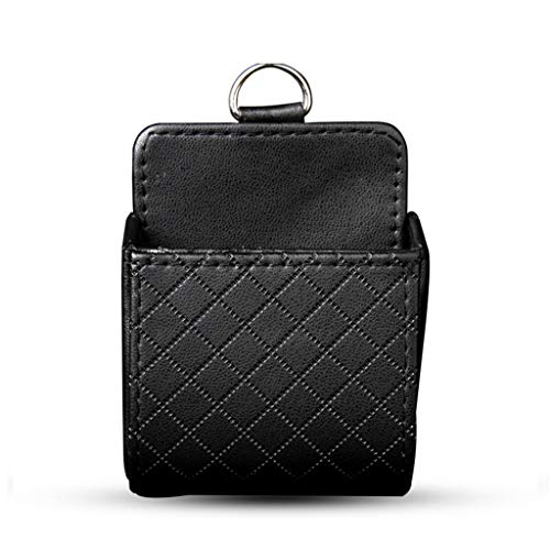 Kcnsieou Resistente al frío Anti-envejecimiento Auto Vent Outlet Caja de basura PU cuero teléfono móvil titular bolsa de almacenamiento organizador colgante